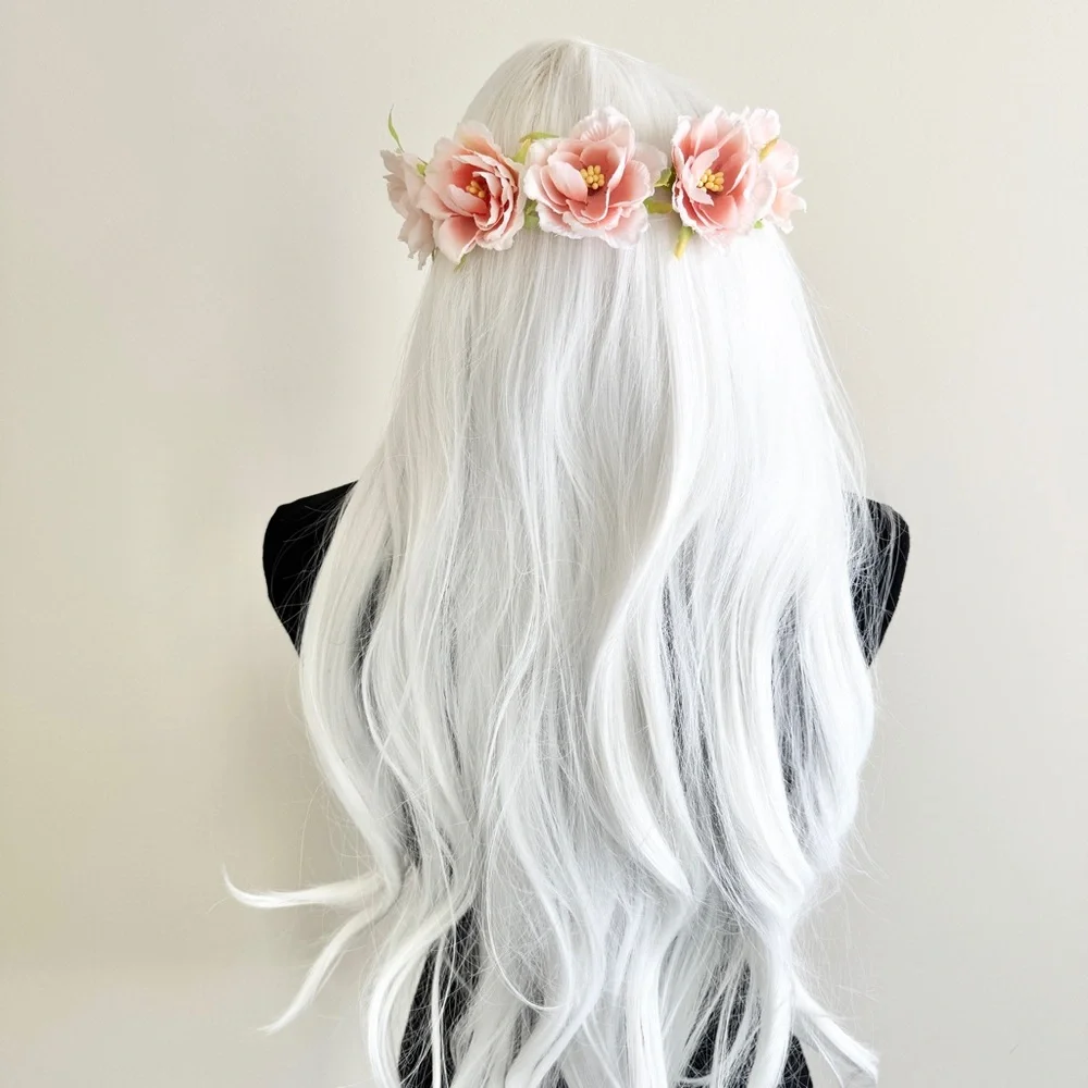 Boho festival cosplay Pink Flower Crown